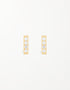 Elegant Sterling Silver Bar Stud Earrings with Cubic Zirconia